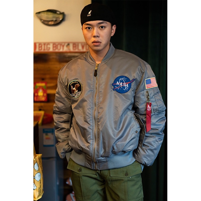Áo bomber pilot bản Nasa full thêu logo hàng quảng châu order