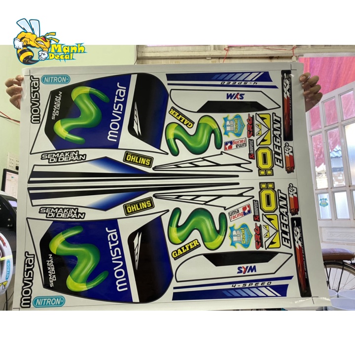 Ten rời xe ELEGANT 50 MOVISTAR DÁN XE XANH GP