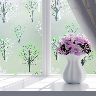 Decal 1m dán kính mờ trang trí cửa kính chống nhiệt - cây xanh