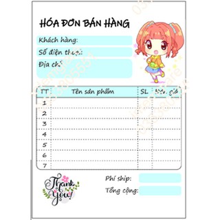 Phiếu giao hàng, phiếu ship hàng, hóa đơn bán hàng kute 50 tờ/A6