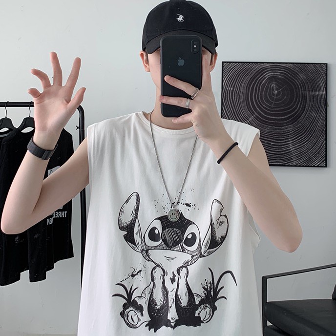 Áo thun sát nách in hình thời trang cho nam