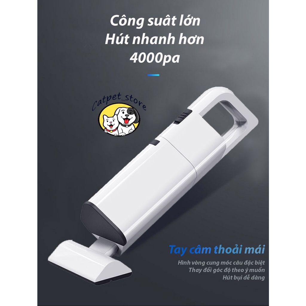 Máy hút lông chó mèo cầm tay mini không dây, máy hút bụi gia đình nhỏ gọn