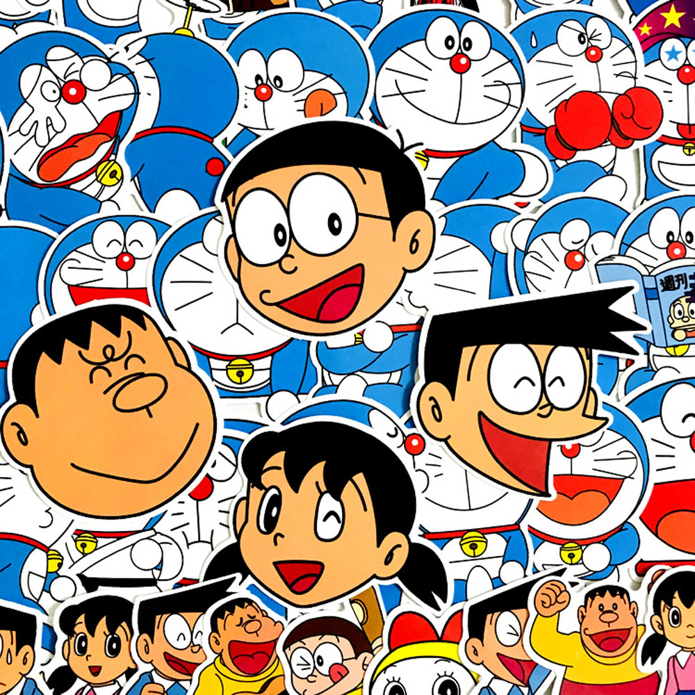 Set 60 Nhãn Dán Trang Trí Hình Doraemon Đáng Yêu