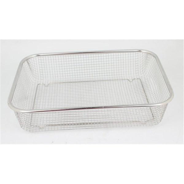Rổ lưới bằng inox không gỉ hình chữ nhật đựng rau củ quả thoát nước tốt, rất chắc chắn đẹp mắt