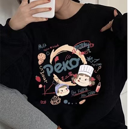 ZHELIAHNGFEI Áo Sweater Tay Dài Cổ Tròn Dáng Rộng Phong Cách Preppy