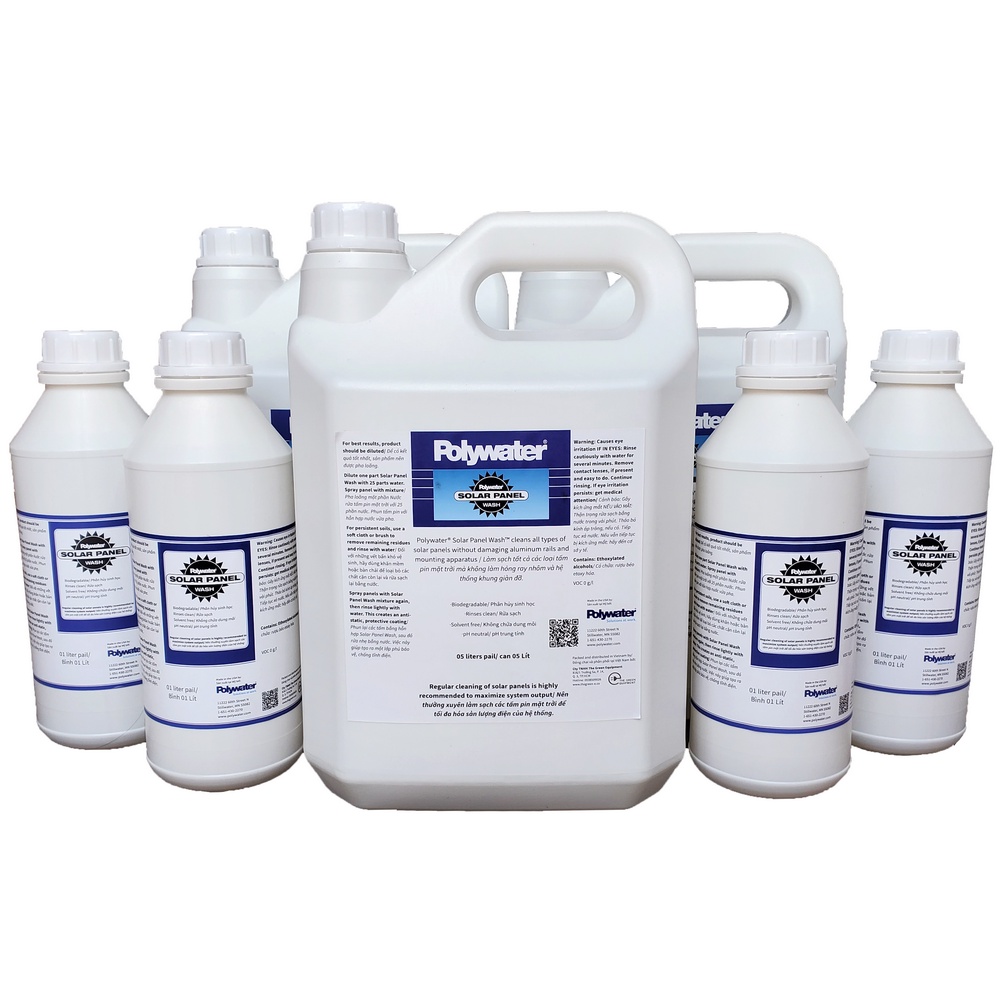 Hoá chất rửa tấm pin năng Lượng mặt trời NLMT Poly water ® SPW™ - Can 5 Lít