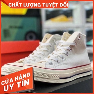 Giày thể thao trắng 1970s cao lót xanh - fullbox