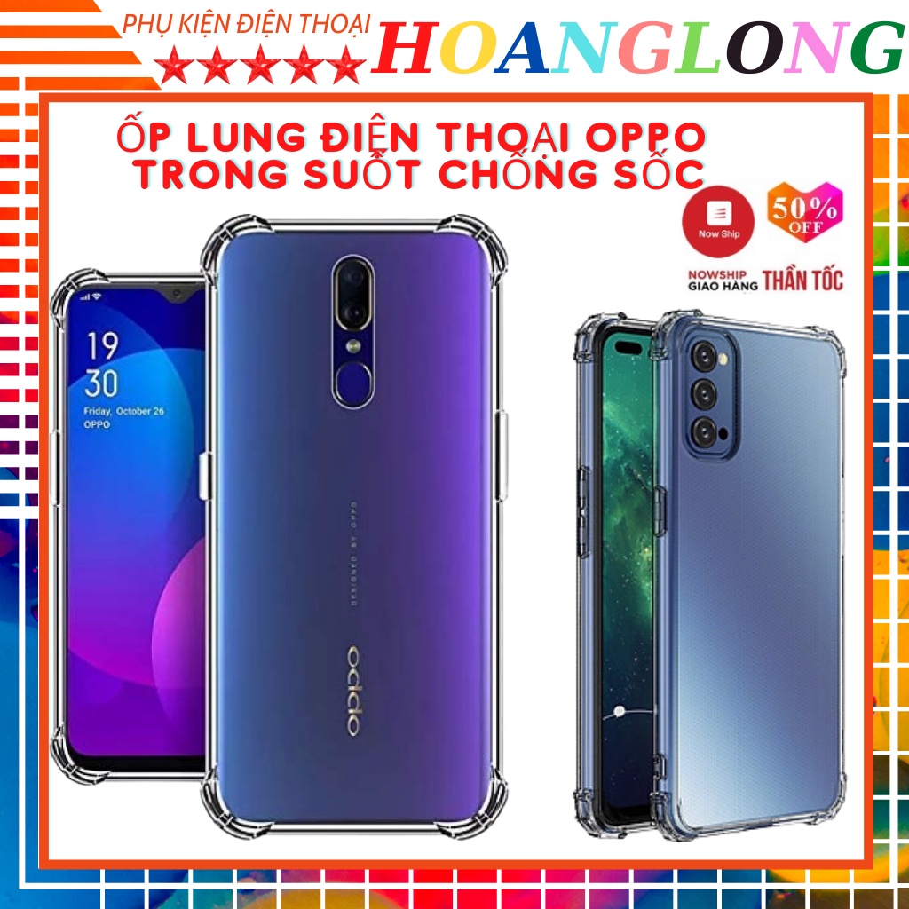 Ốp lung điện thoại Oppo trong suốt chống sốc F1A F1S F1P F3P F3 F5 F5E F7YOUTH F7 F9 F11PRO F11 FIND9 F9PRO