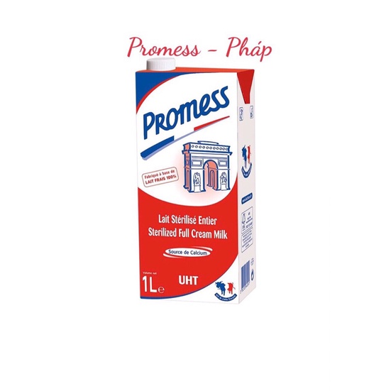 [ DATE MỚI NHẤT ] THÙNG 6 HỘP SỮA NGUYÊN KEM PROMESS PHÁP ( 1 Hộp / 1 L )