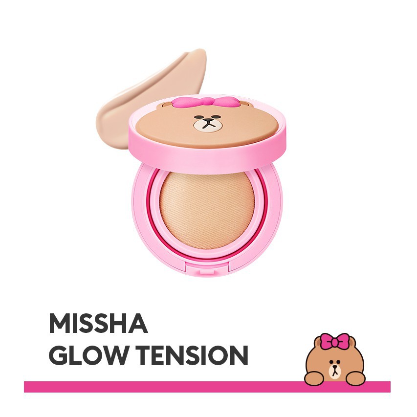 Phấn nước Tension Missha Glow bản thường và bản gấu Line Friends SPF50+/PA+++ | BigBuy360 - bigbuy360.vn