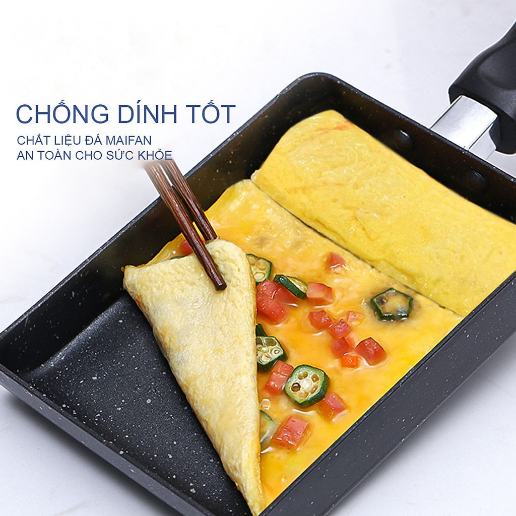 Chảo Chống Dính Mini Hình Chữ Nhật SSGP Làm Trứng Cuộn Theo Phong Cách Nhật Bản