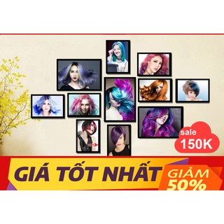 Bộ Tranh Trang Trí tiệm cắt tóc nữ 11 tấm