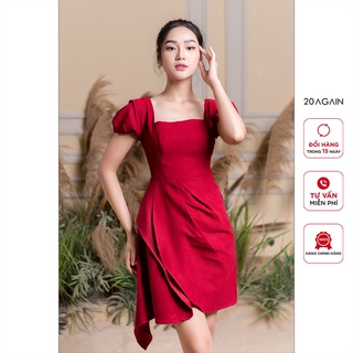 Đầm ôm cổ vuông ngắn tay 20 AGAIN, thiết kế eo cách điệu DEA1544