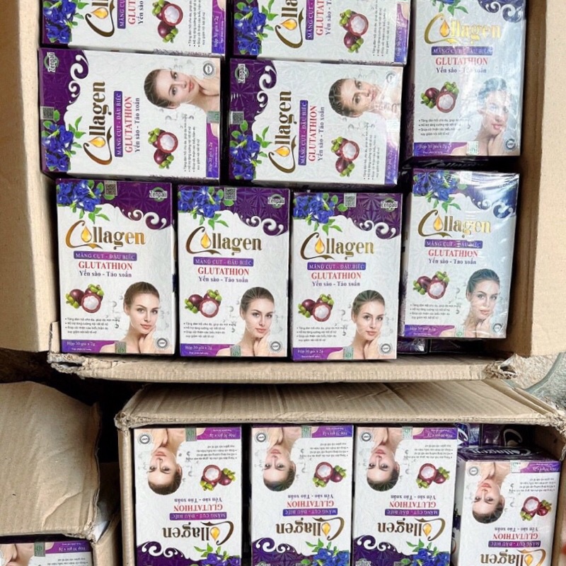 Collagen Zenpali Măng cụt Đậu biếc - Cốm uống đẹp da hộp 30 gói