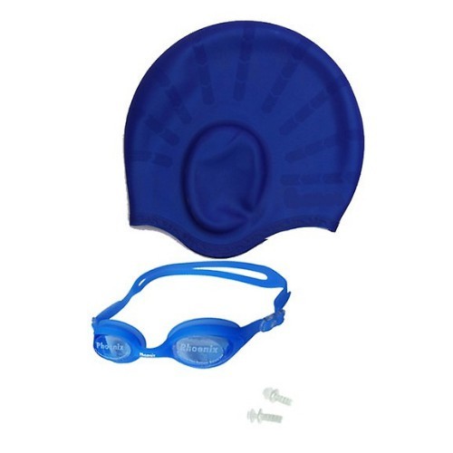 Combo kính bơi phoenix hàn quốc chống 100% tia UV và mũ bơi che tai, chất liệu silicone, không ảnh hương đến da
