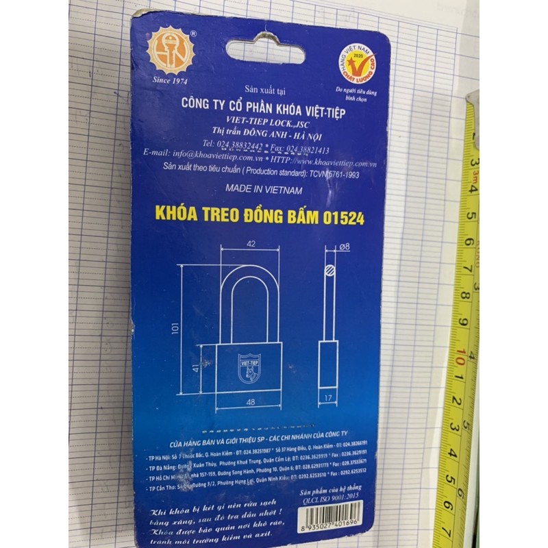 Khoá VIỆT TIỆP 5 PHÂN 01524 CÀNG KHÓA DÀI