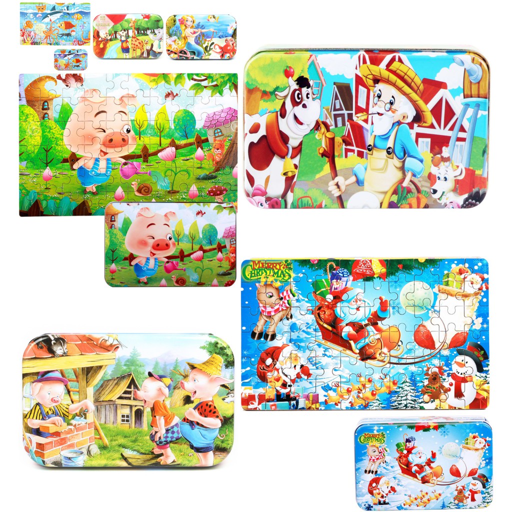 Xếp hình puzzle cho bé 60 mảnh có hộp HOT SALE