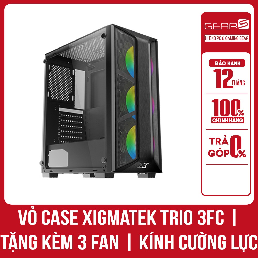 Vỏ Case Xigmatek TRIO 3FC (EN45686) - GAMING ATX, KÈM 03 FAN XIGMATEK X20