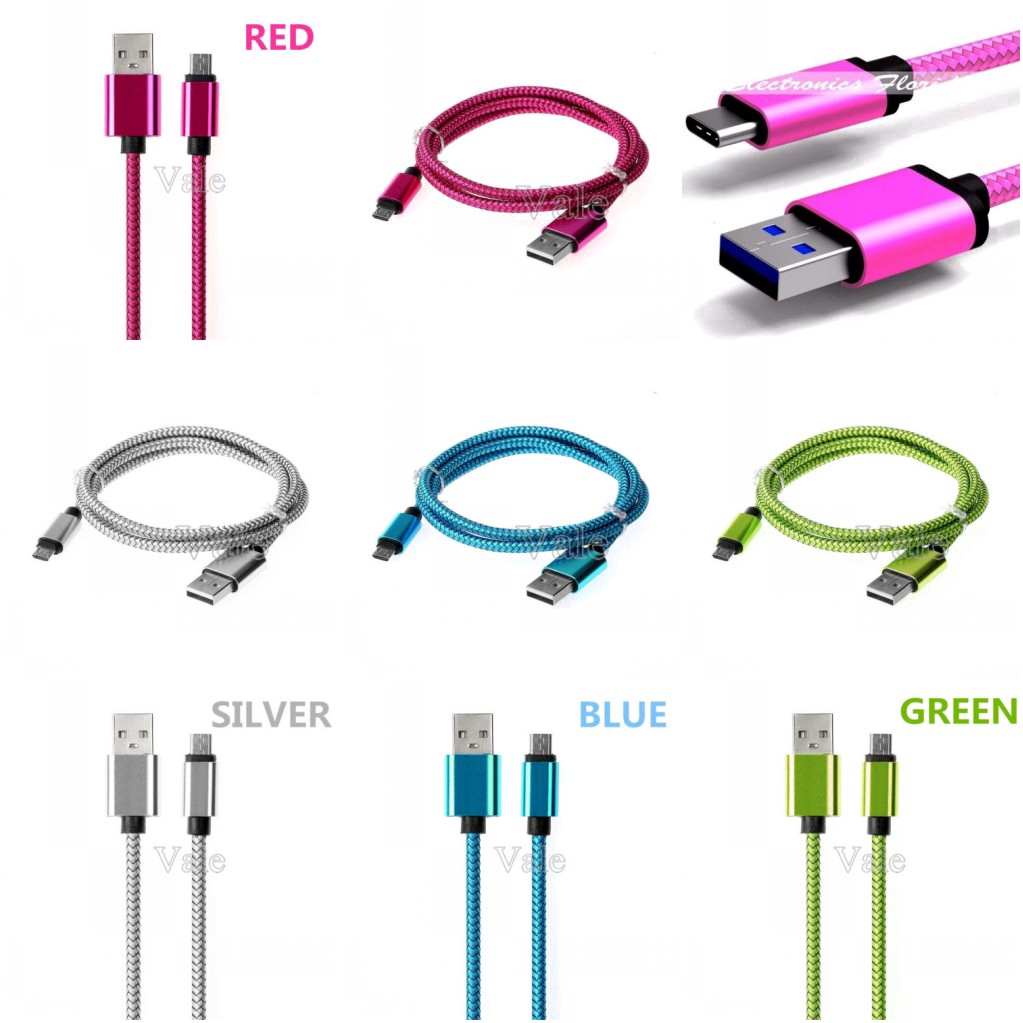 Cáp sạc bện sợi nylon dài 1m / 2m / 3m cổng Micro USB