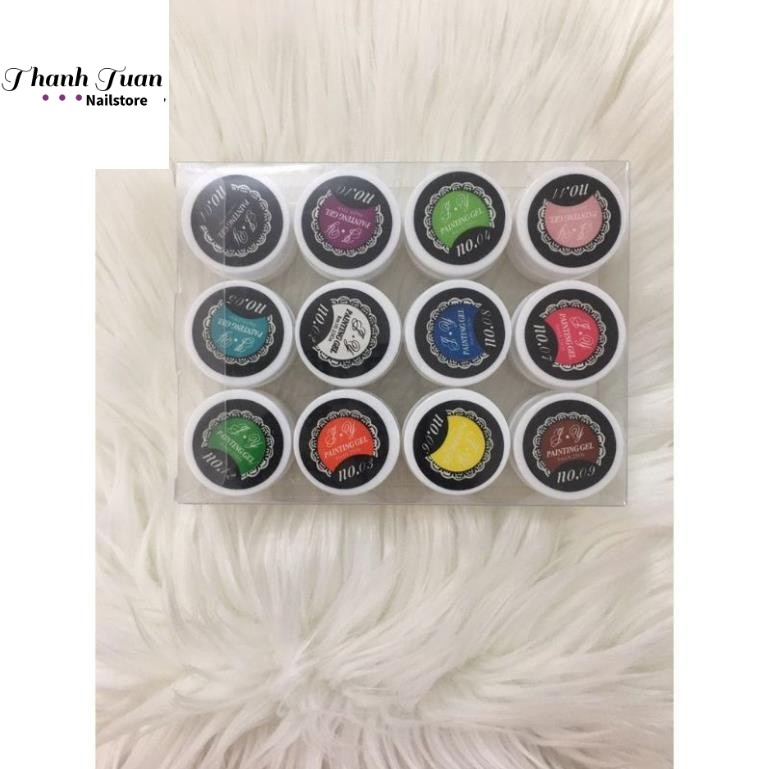 Gel vẽ nail, vẽ móng 12 màu siêu đặc  - Phụ kiện đồ nail