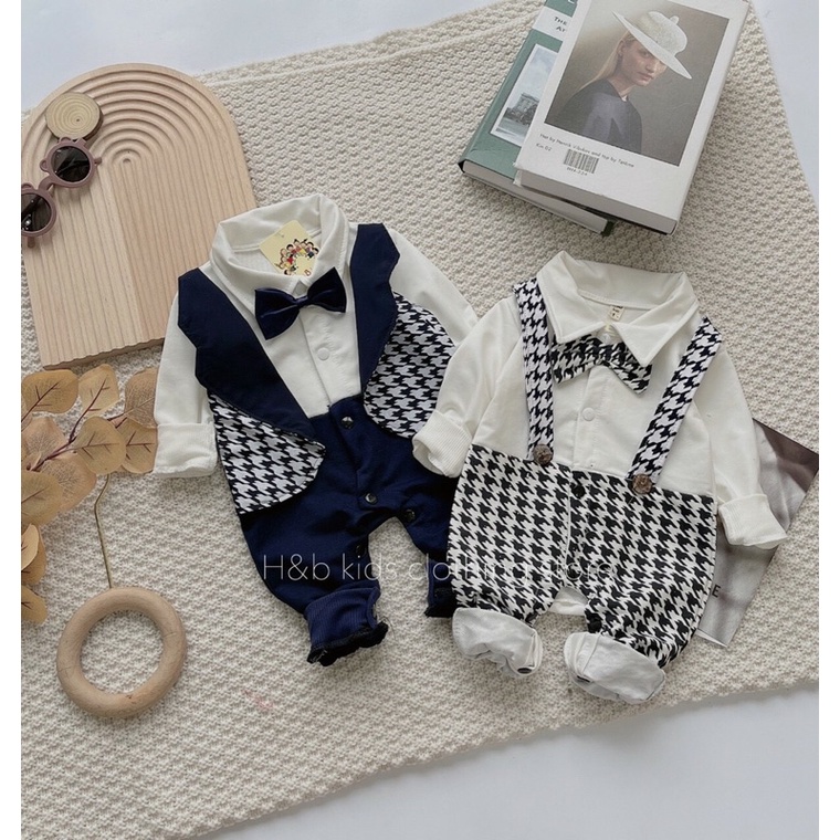 Body dài tay công tử cho bé trai - set vest cool ngầu sơ sinh mang tết - body thu đông gile - áo quần trẻ em