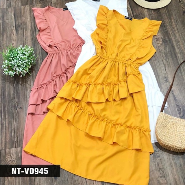 Đầm 2 dây tầng