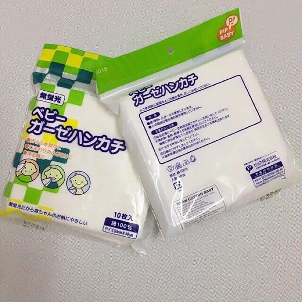 khăn sữa xô Nhật ChuChu gói 10 chiếc cho bé Acutebaby