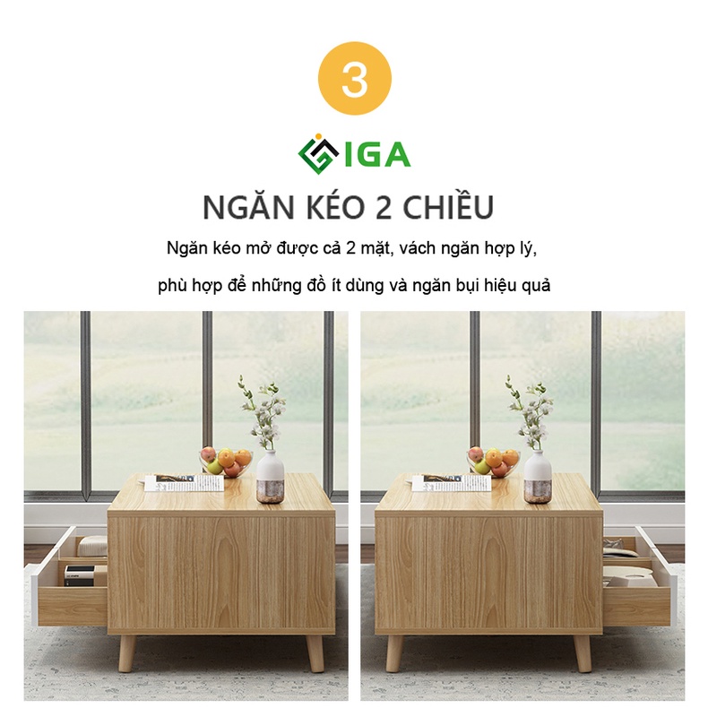 Bàn sofa, bàn trà phòng khách trang trọng lịch sự có ngăn kéo để đồ hàng chính hãng  -  GP169