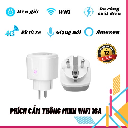 Ổ cắm wifi Tuya Smartlife 16A/EU - Hẹn giờ các thiết bị điện trong nhà - Đo điện năng tiêu thụ