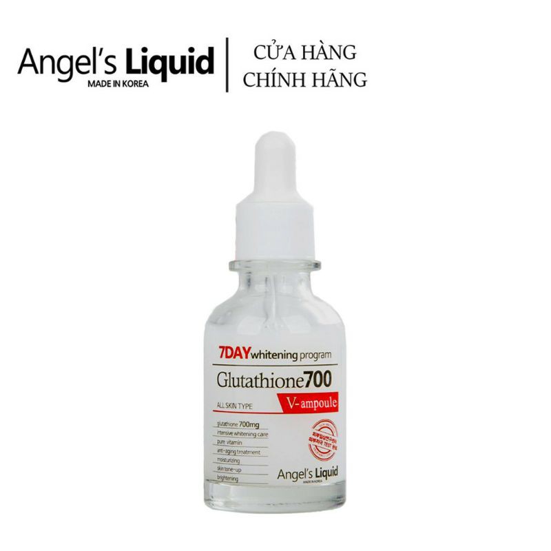 Serum dưỡng trắng, trắng da, sáng da, dưỡng ẩm Angel's Liquid 7 day whitening program glutathione 700 v-Ample