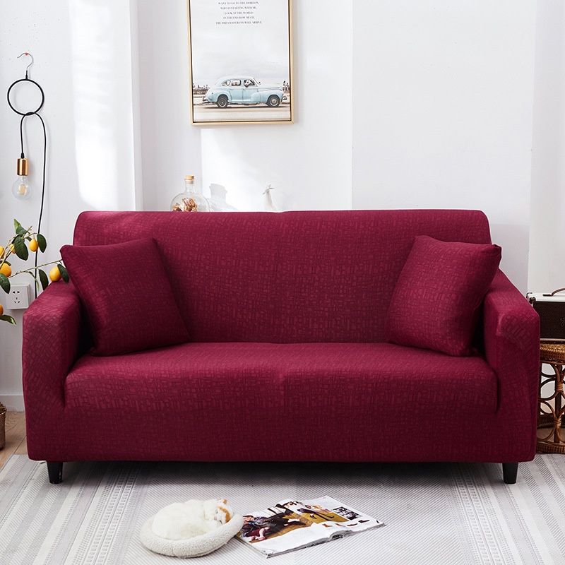 Ready Stock Sofa Cover Pure Color Couch Cover 1 2 3 4 Seater Slipcover Elastic Sofa Cover Multiple Colour