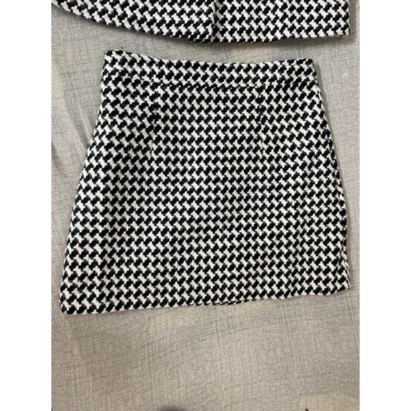 (SẴN) Set dạ vest kẻ đen trắng (không sơ mi)