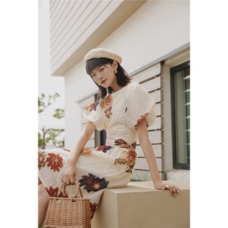 Đầm tay dài ren hoa 6 cánh 1552