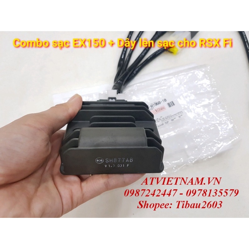 Combo sạc Ex150 + Dây lên sạc chuyển điện bình dành cho RSX Fi