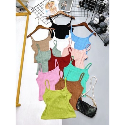 Áo 2 Dây Viền Gân Thừng - Đa Dạng Màu Sắc