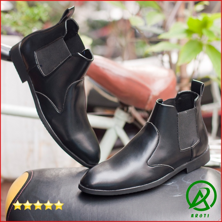 Giày Boot Nam AROTI Cao Cổ Chất Đẹp Cao Cấp,Đế Khâu Siêu Bền, Tăng Chiều Cao 3cm Form Hàn Màu Đen - CB520-N VN