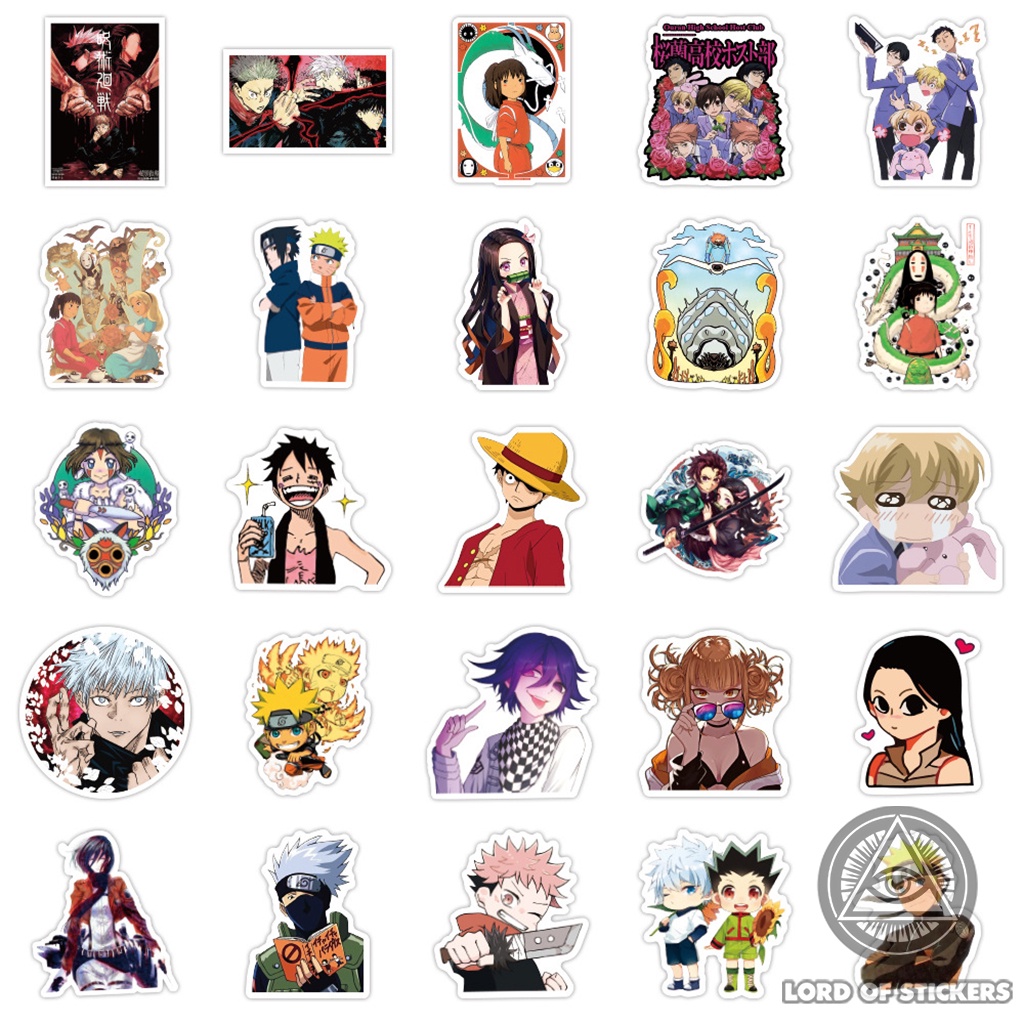 Set 100 Hình Dán Anime Manga Sticker Nhân Vật Truyện Tranh Tổng Hợp Chống Thấm Nước Trang Trí Mũ Bảo Hiểm, Laptop, Sổ