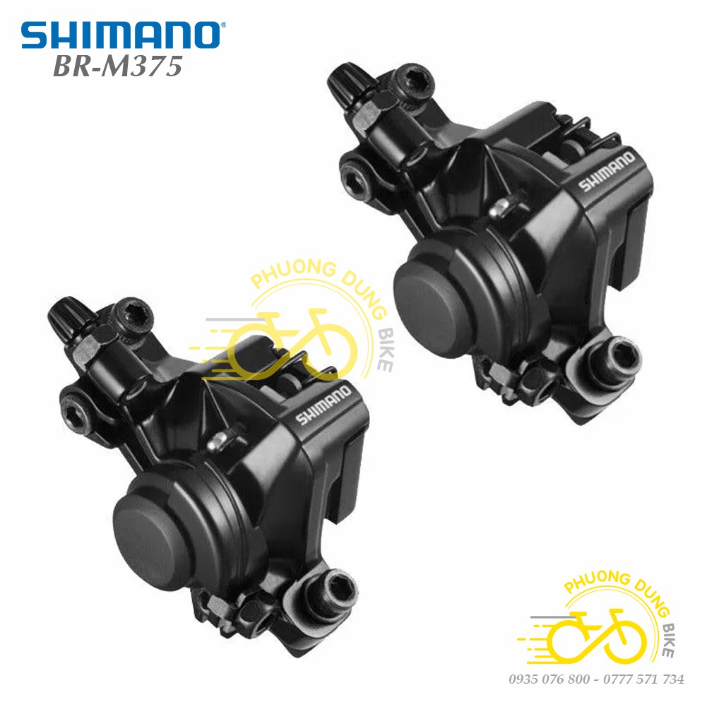 Bộ Cụm phanh thắng đĩa cơ xe đạp SHIMANO BR-M375 - Hàng Chính Hãng