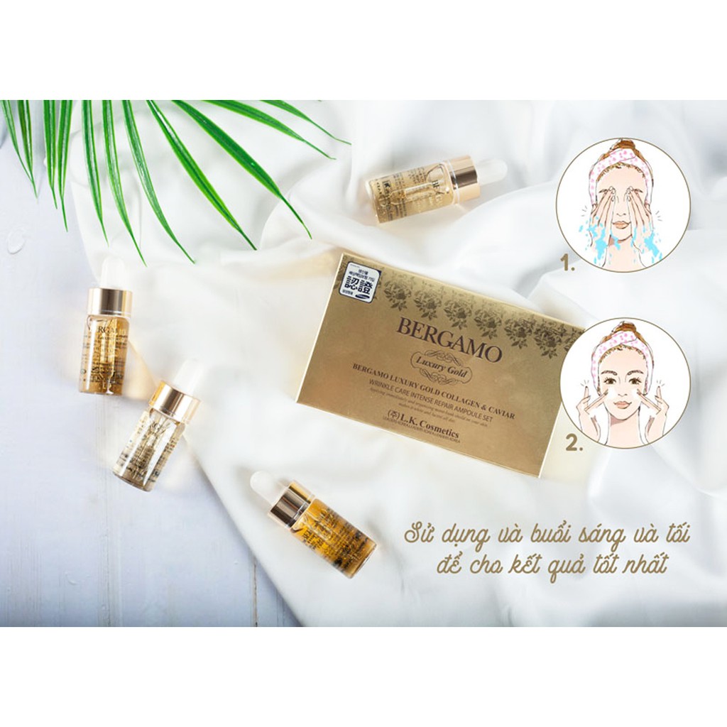 HỘP 4 LỌ SERUM CHỐNG NHĂN LUXURY GOLD BERGAMO