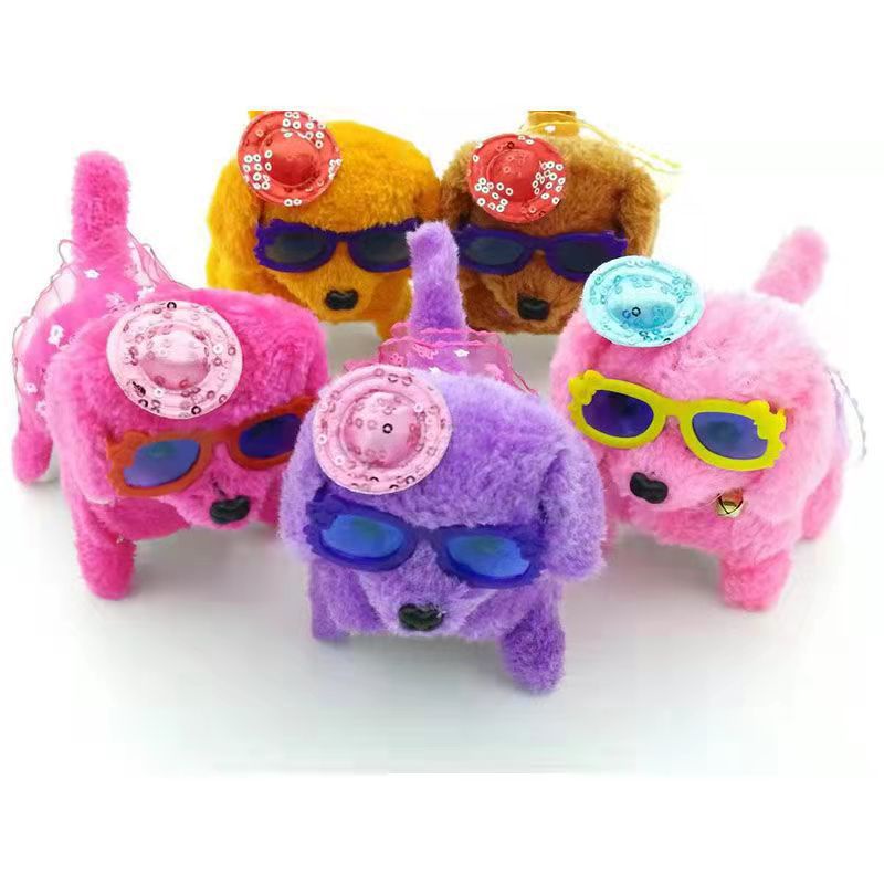 Đồ chơi chó bông biết đi chuyển sủa mắt sáng quẫy đuôi