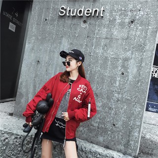 A58 Áo khoác Bomber Ulzzang Keep calm
