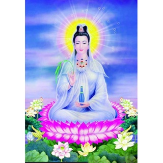 Tranh phật đính đá kt 50*70 đá tròn