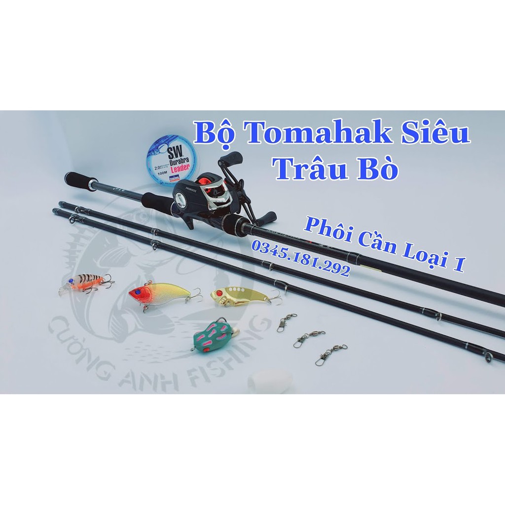 Cần Câu Lure Tomahak THẾ GIỚI ĐỒ CÂU LURE 68 Cần Câu Lure Máy Ngang Proberos Đen Bộ Cần Câu Lure Lóc CL40