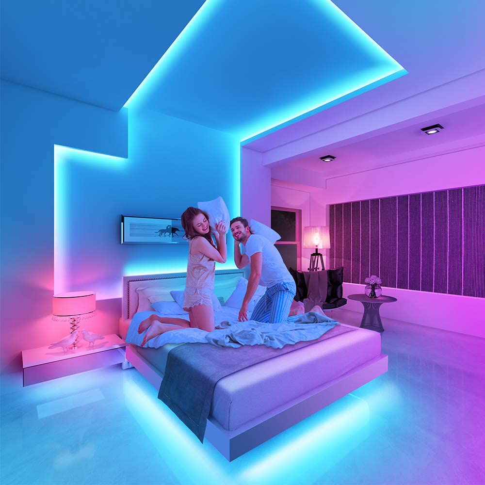 Dây đèn LED WELPUR RGB 16 màu thay đổi theo nhiệt độ có cổng USB+điều khiển từ xa tự trang trí phòng khách (có bán lẻ)