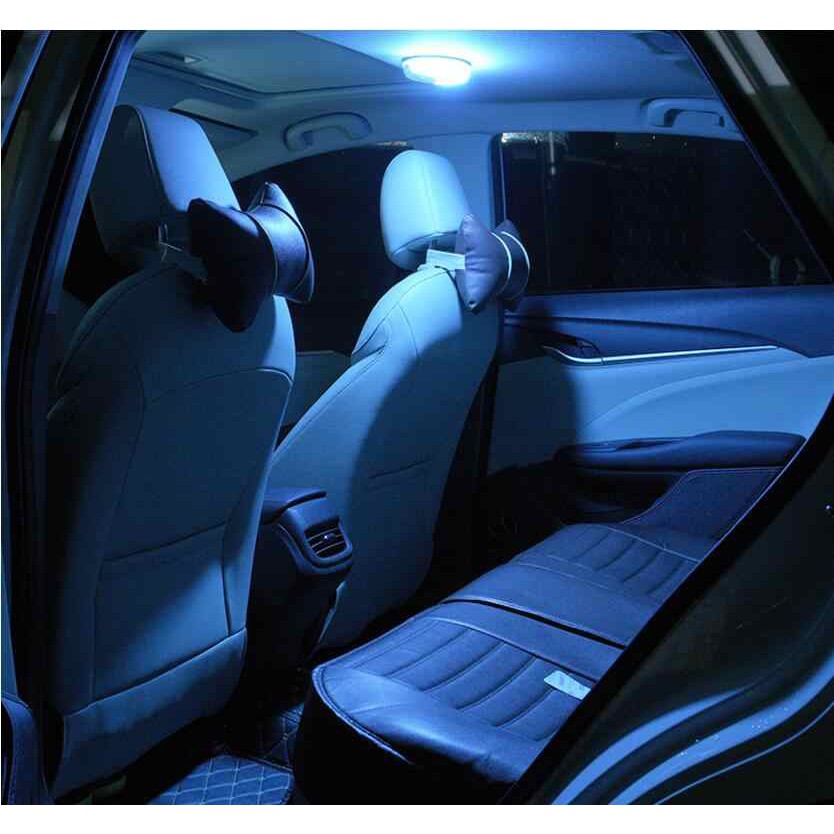 Đèn Led cảm ứng dán trần ô tô 2 chế độ thông minh ánh sáng trắng và xanh- TC AUTO