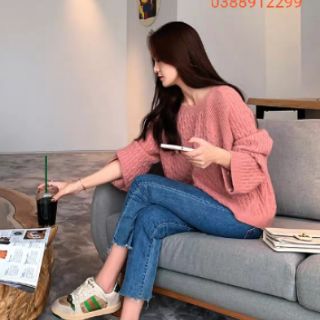 Áo len trơn vặn thừng