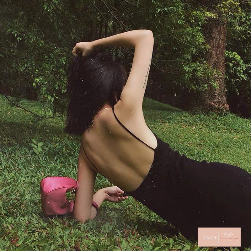 Váy Hai Dây Trễ Lưng Đen TONGKHOCHITUE , Váy Nữ Body Nàng Thơ | BigBuy360 - bigbuy360.vn