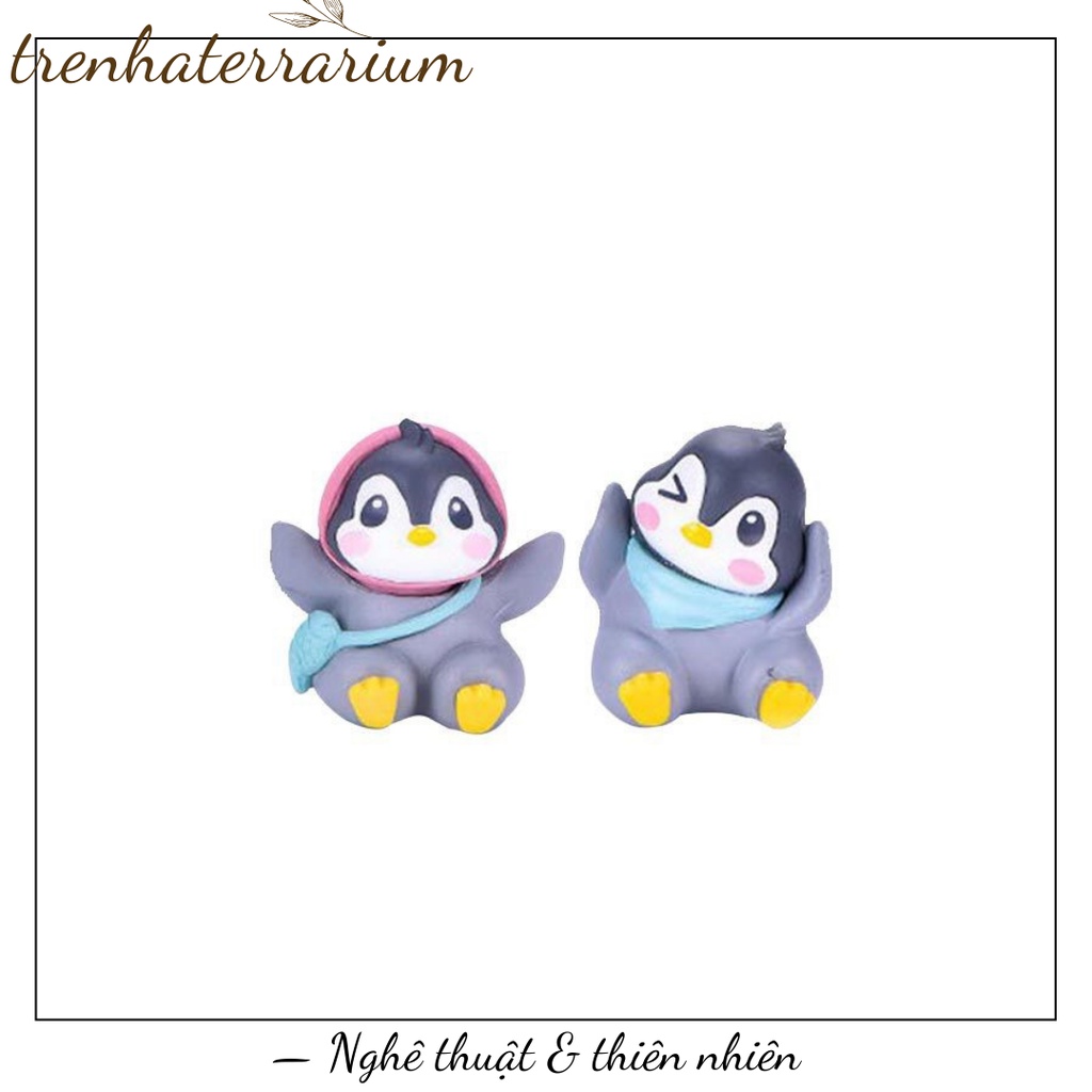 Tiểu cảnh vui vẻ chim cánh cụt vi cảnh tự làm bonsai đồ trang trí DIY, terrarium