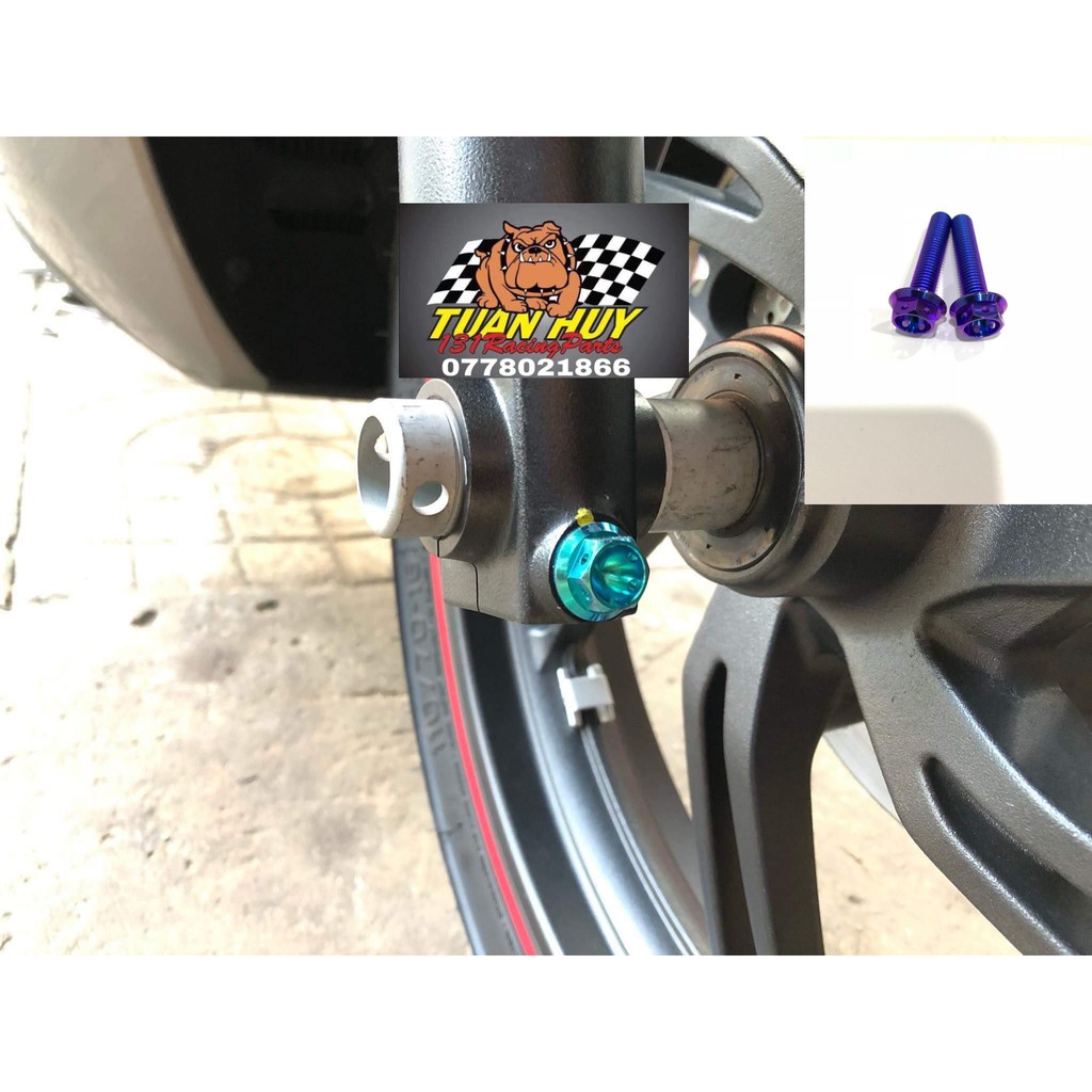 2 con Ốc Titan Gr5 8li40 đầu probolt vương miệng bắt chân phuộc trước Sh300i