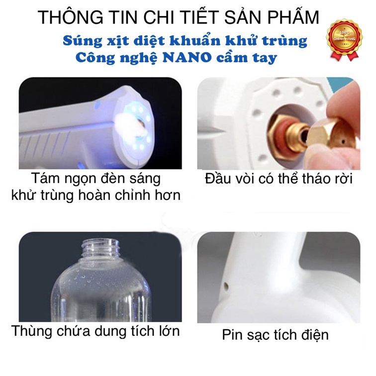 Máy xịt Khử khuẩn Nano 8 Đầu, máy phun xịt cồn cao cấp, khử trùng, khử mùi - An toàn tiện lợi